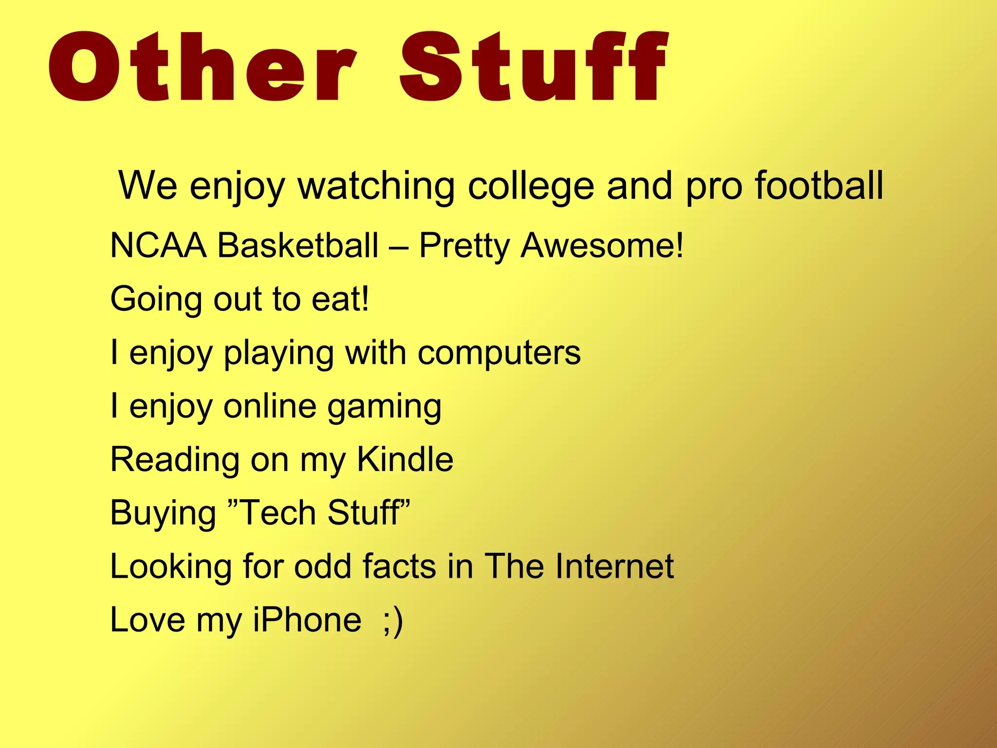 All About Me Example | PPT