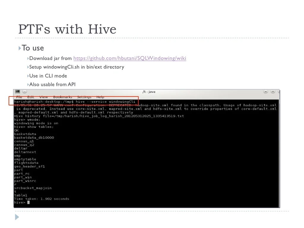 Analytical Queries with Hive SQL Windowing and Table Functions