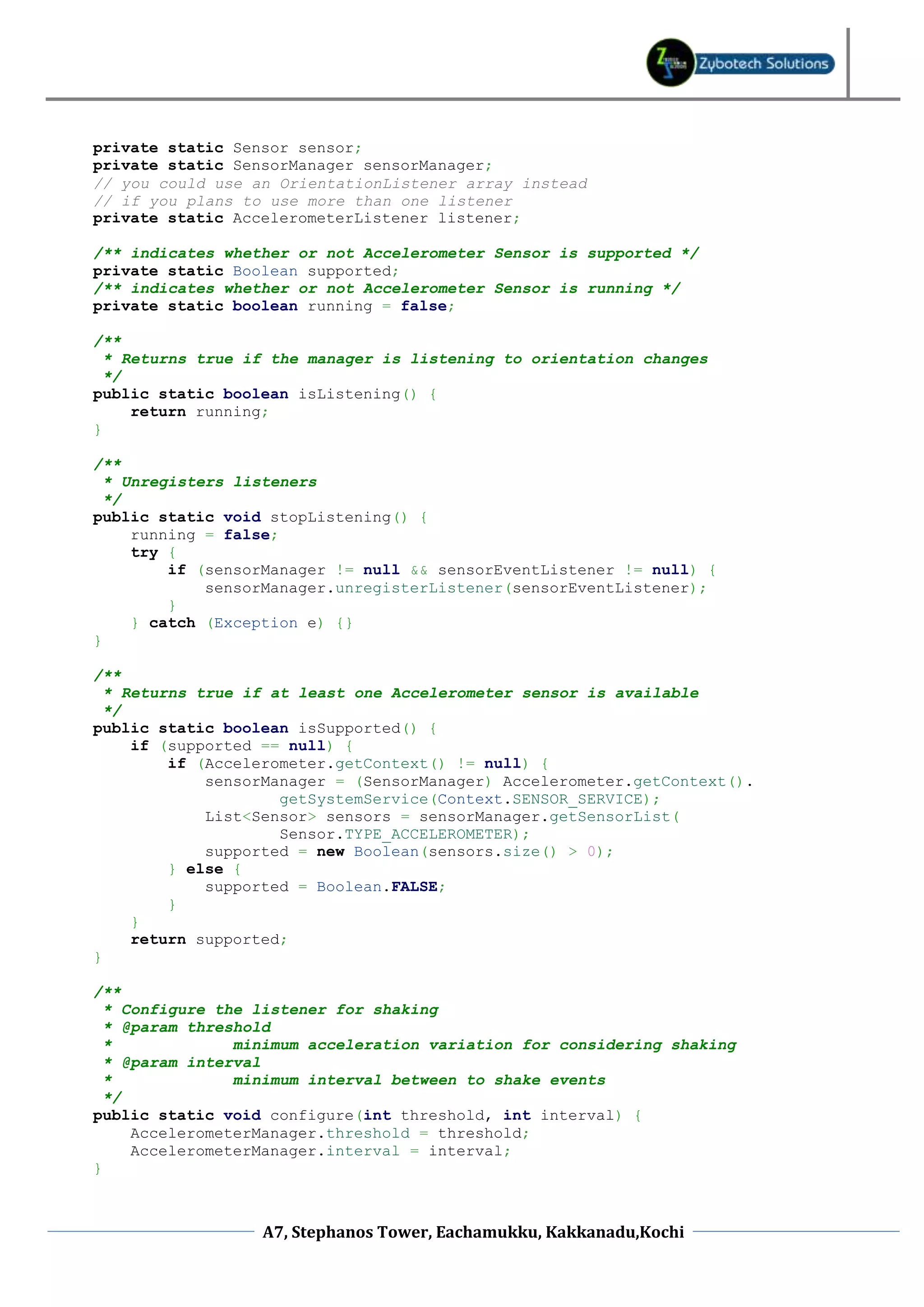 Android accelerometer sensor tutorial PDF