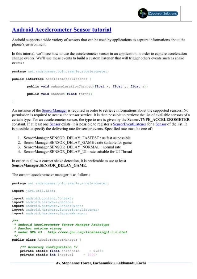 Android accelerometer sensor tutorial PDF