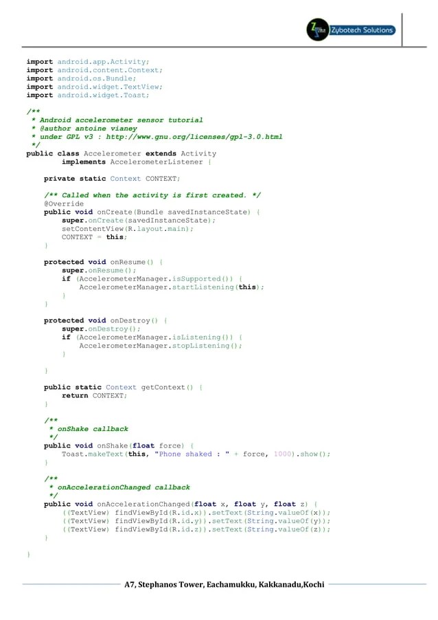 Android accelerometer sensor tutorial PDF