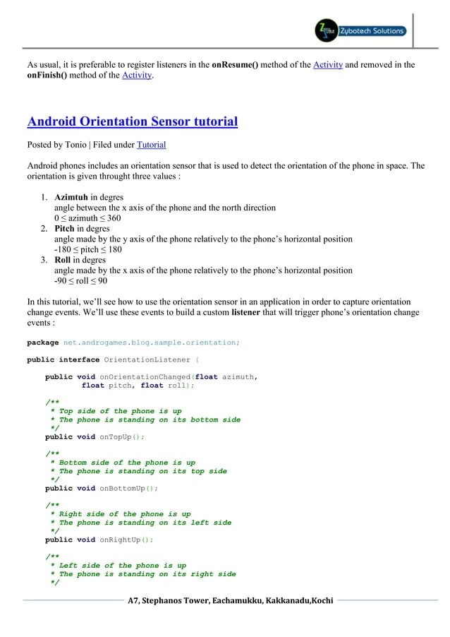 Android accelerometer sensor tutorial PDF