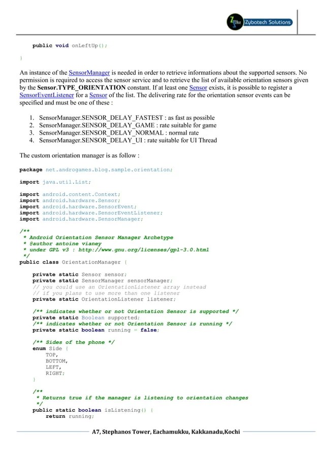 Android accelerometer sensor tutorial PDF