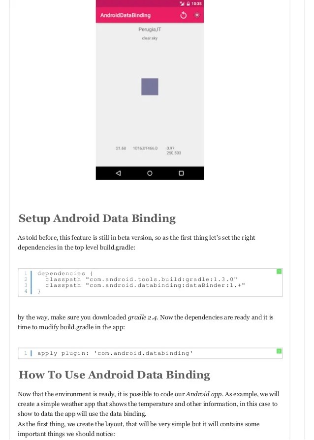 Android data binding tutorial