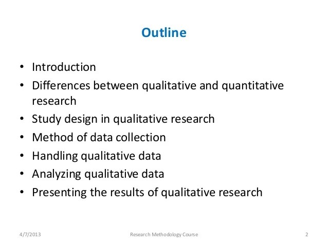 Qualitative Research Paper Outline How To Write A Research