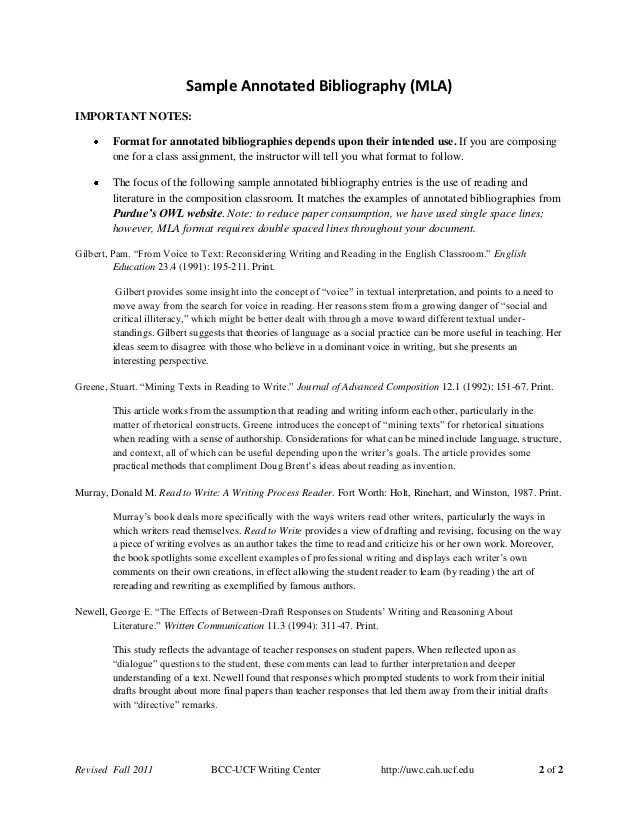 Annotated bibliography mla book example