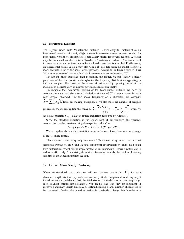 Anomalous payload based network intrusion detection