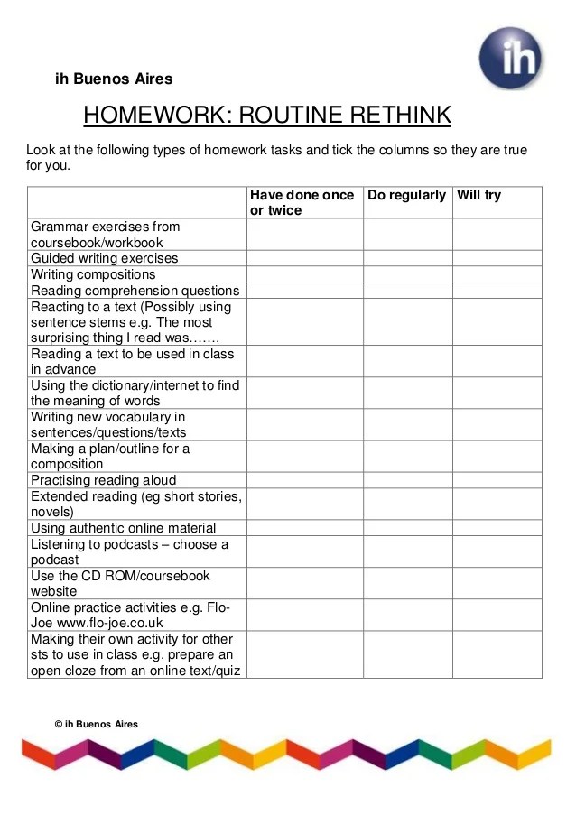 Anya shaw homework routine rethink handout