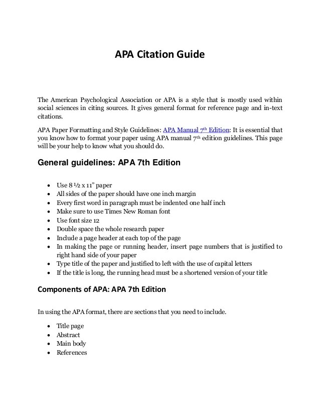 Complete Guide to APA Format Example to Remember