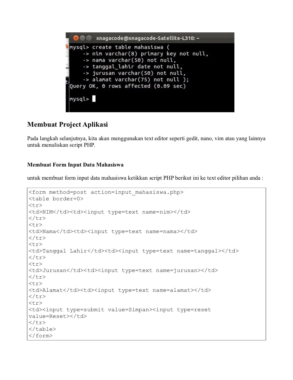 Aplikasi web sederhana