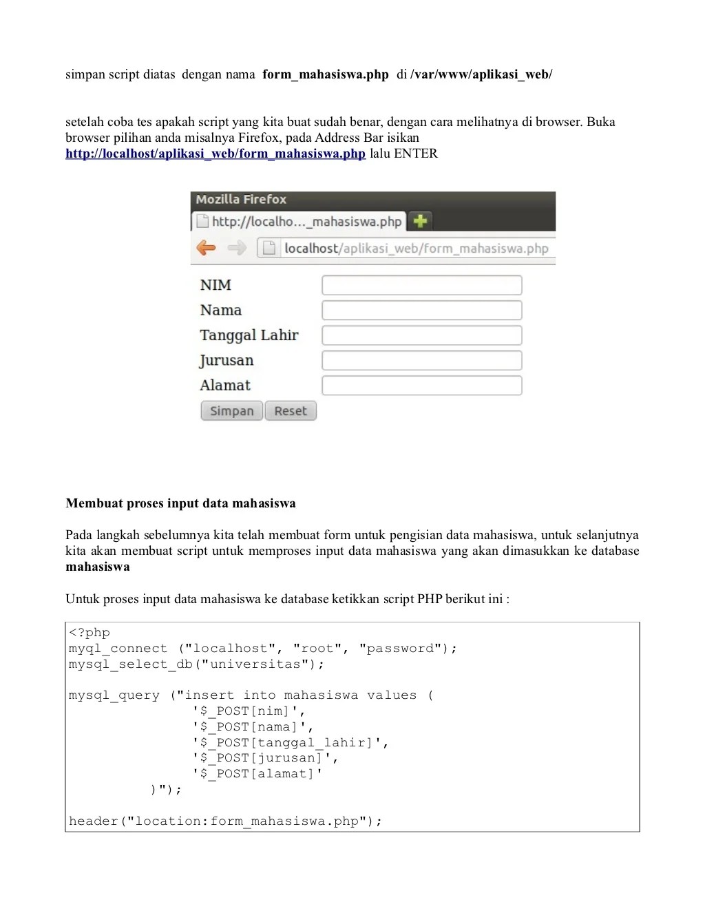 Aplikasi web sederhana