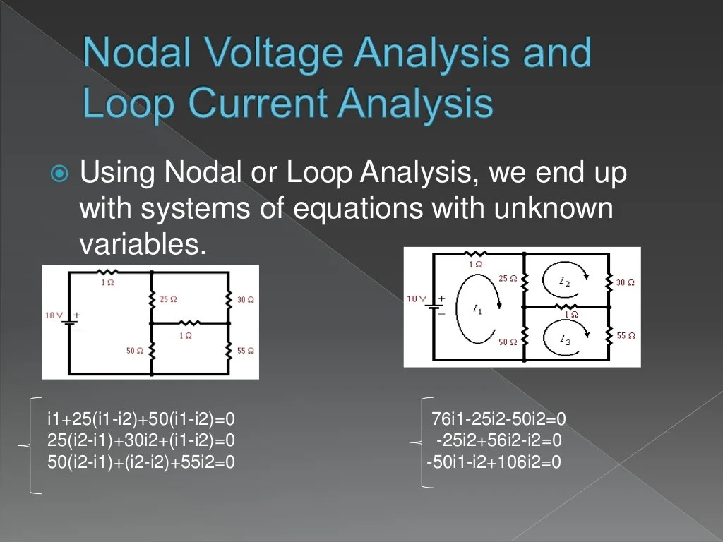 Application of linear algebra in electric circuit