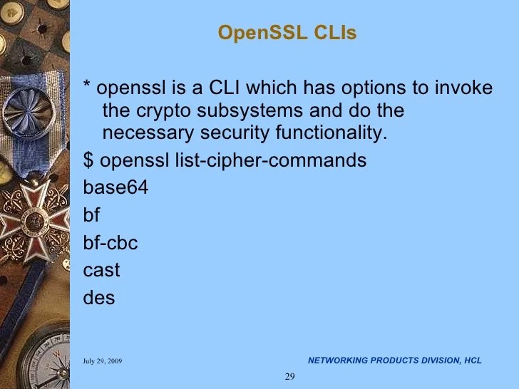 Applying Security Algorithms Using openSSL crypto library