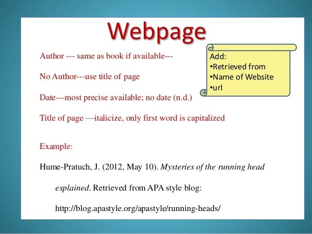 Bibliography apa websites with no author