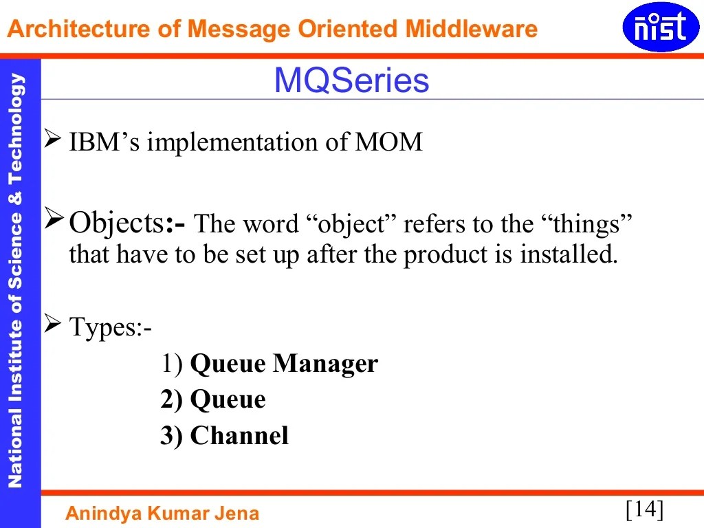 Architecture of message oriented middleware