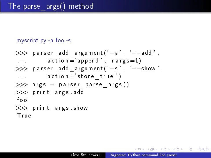 Argparse Python command line parser
