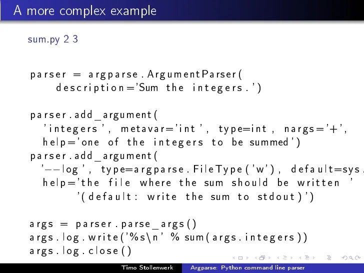 Argparse Python command line parser