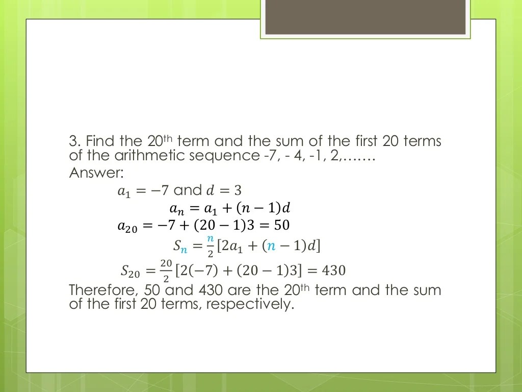 Arithmetic sequences and arithmetic means