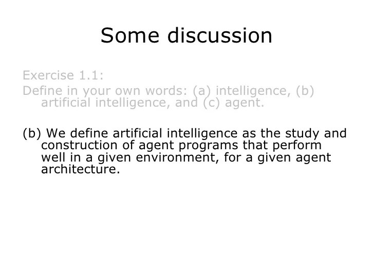 Artificial Intelligence Introduction Chapter 1, AIMA