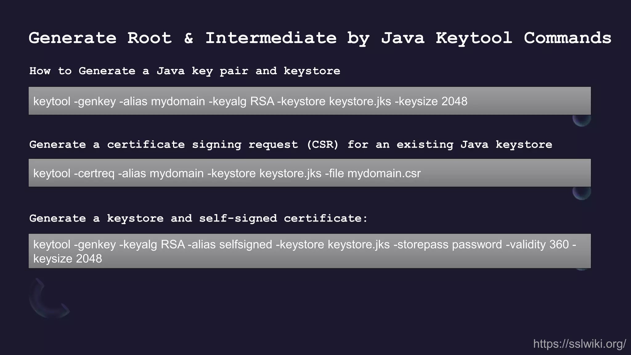 Java Keytool Keystore Commands PPT