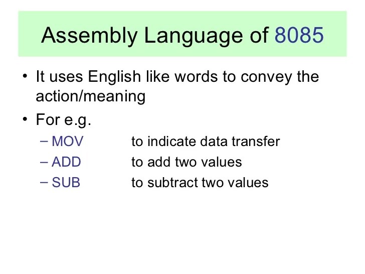 Assembly Language Programming Of 8085