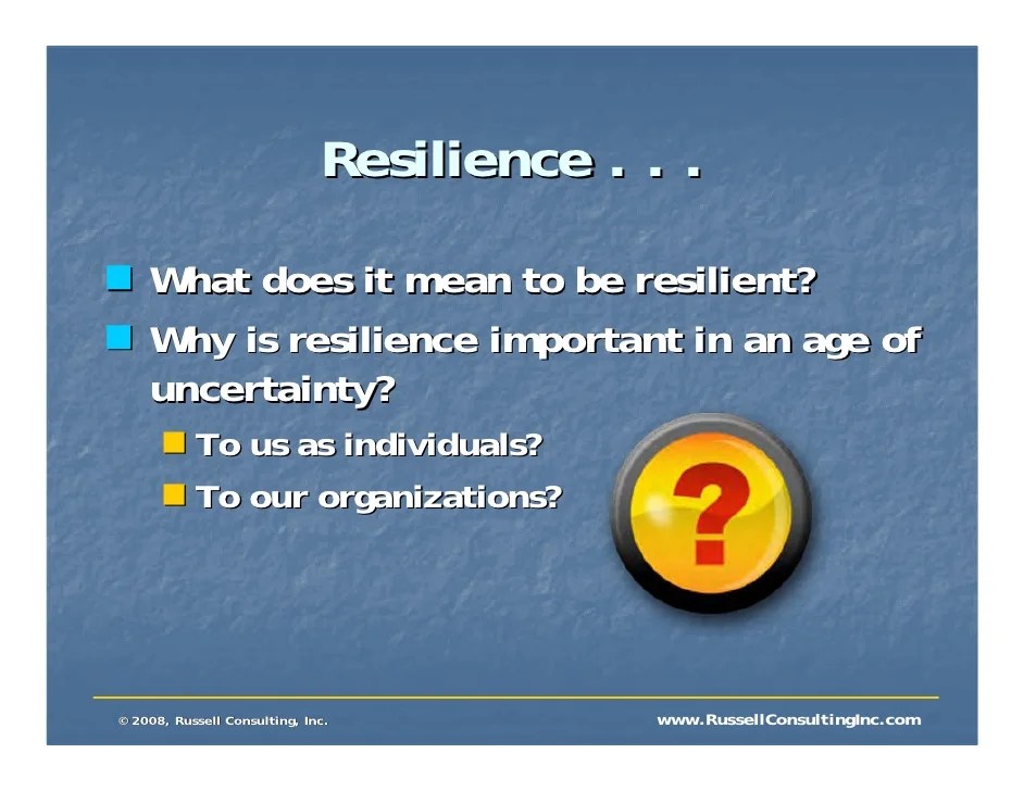 Developing Your Resilience
