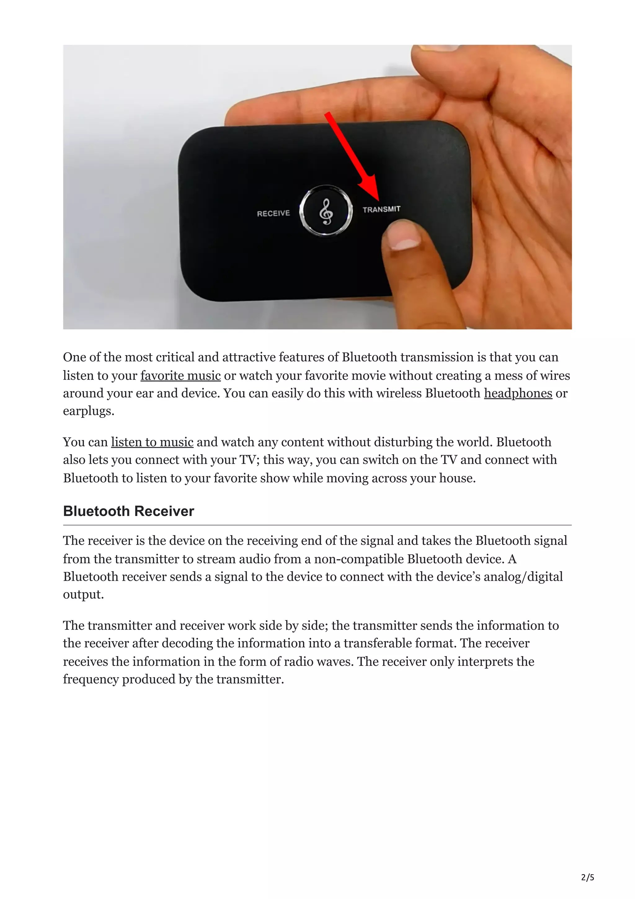 How Does Bluetooth Transmitter and Receiver Works | PDF | Free Download