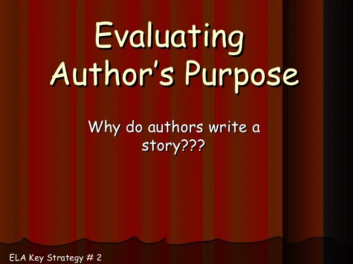 Author's purpose