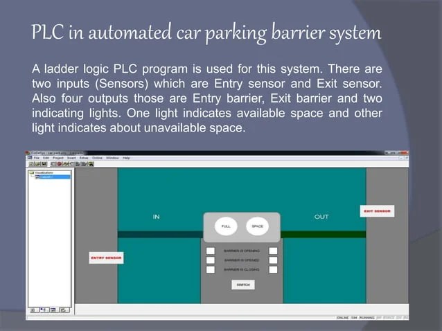 Automatic car parking barrier system using plc presentation