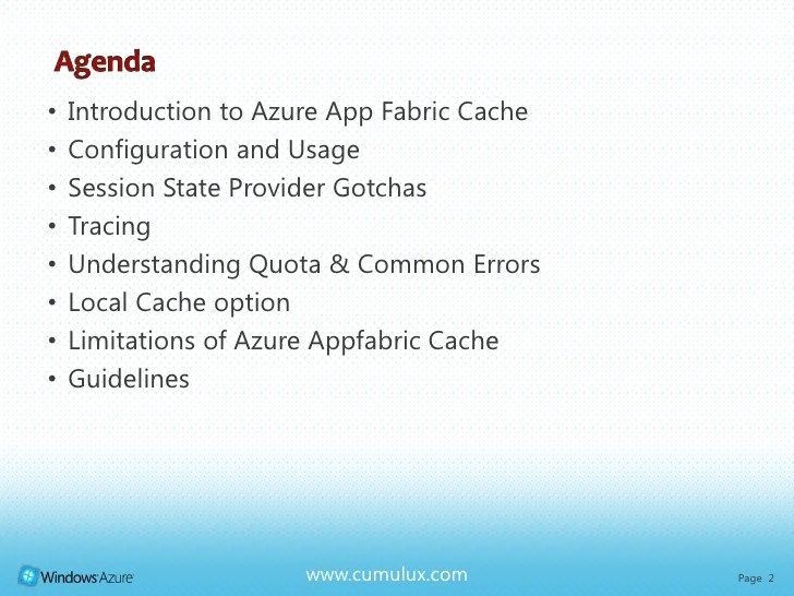 Azure appfabric caching intro and tips