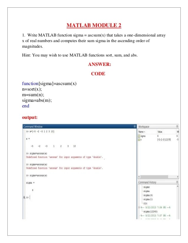 B61301007 matlab documentation