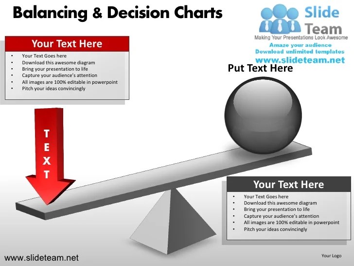 Balancing decision see saw charts powerpoint ppt slides.