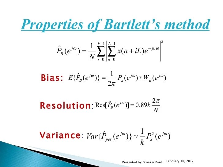 Bartlett's method pp ts