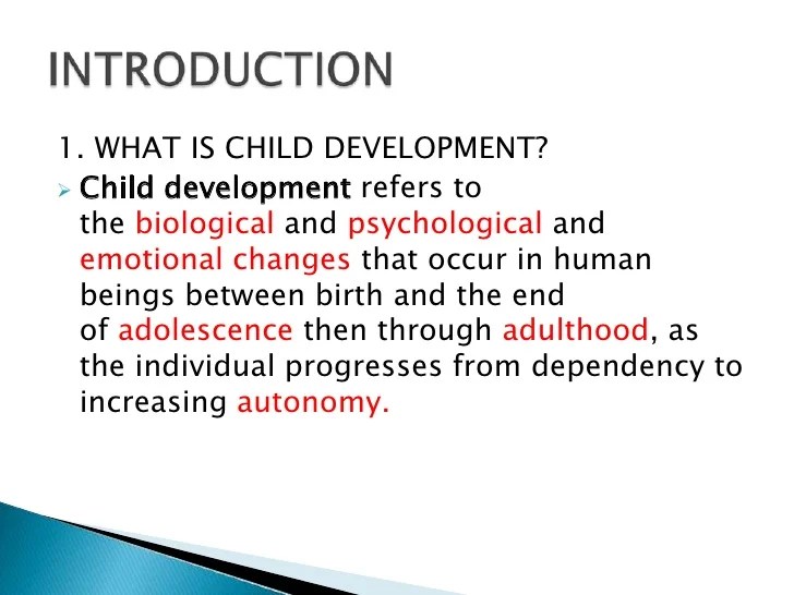 Basic concepts in child development