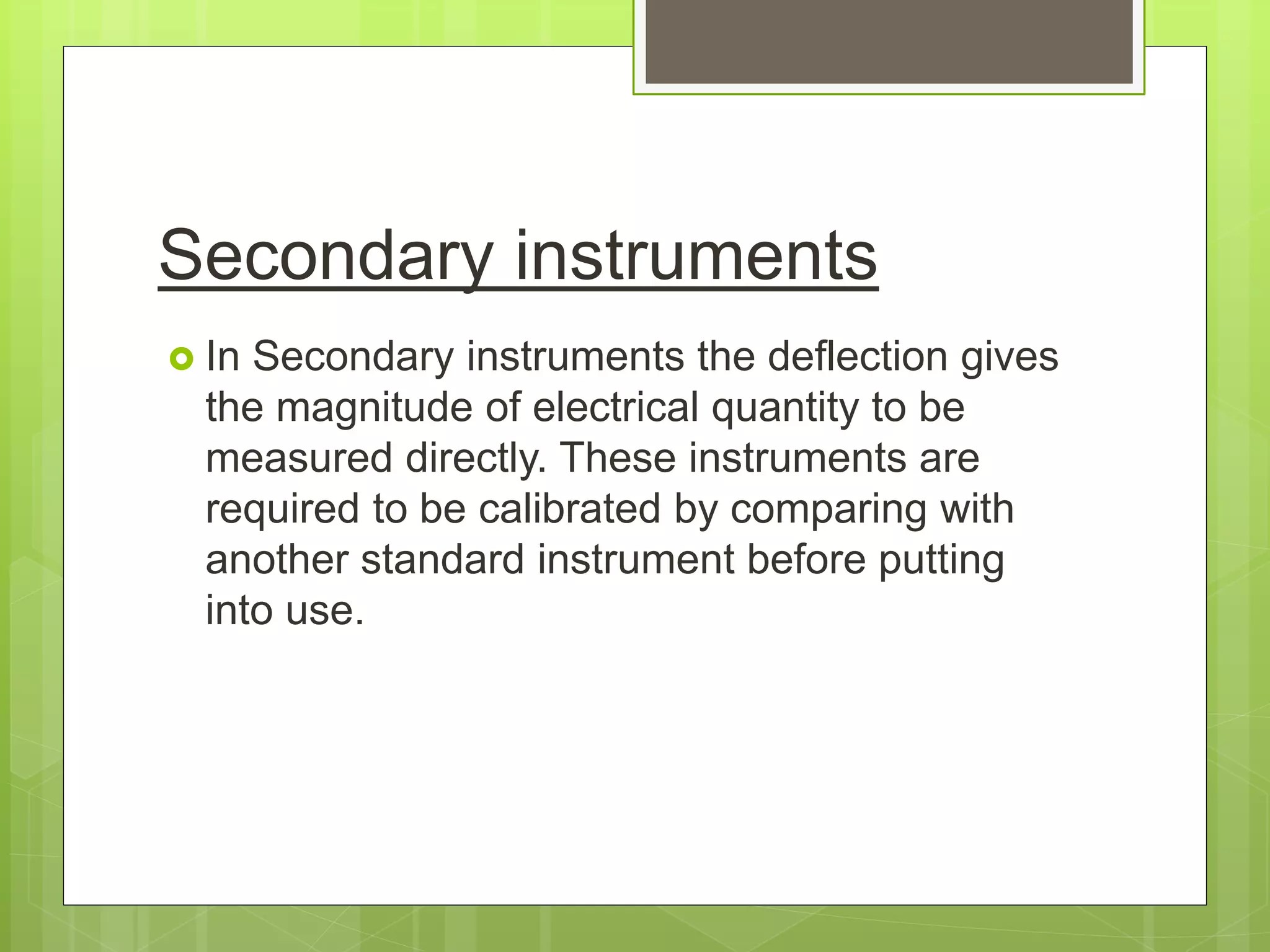 Basic electrical measuring instruments PPT