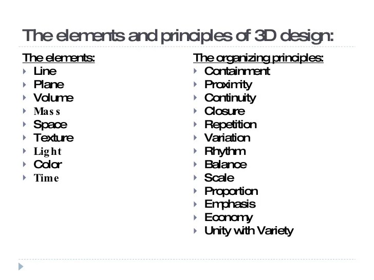 Basics Of 3 Dimensional Design