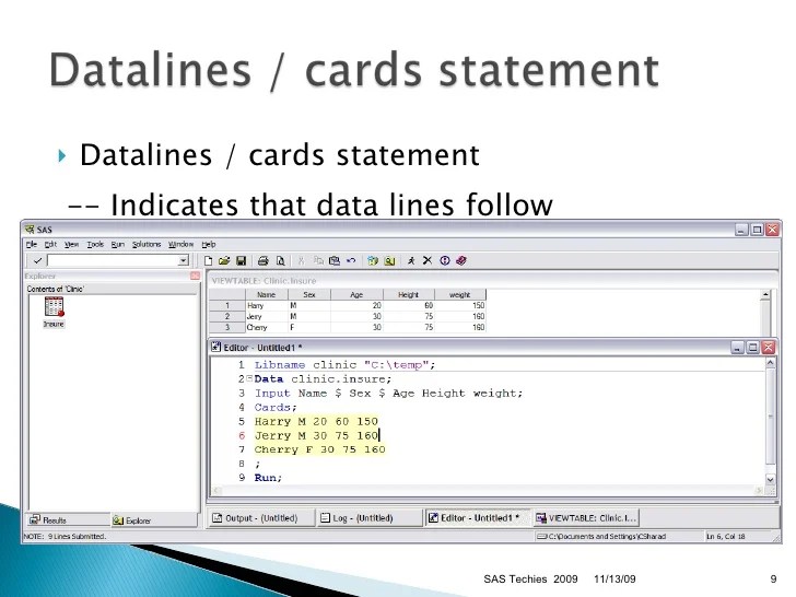 Basics Of SAS Programming Language
