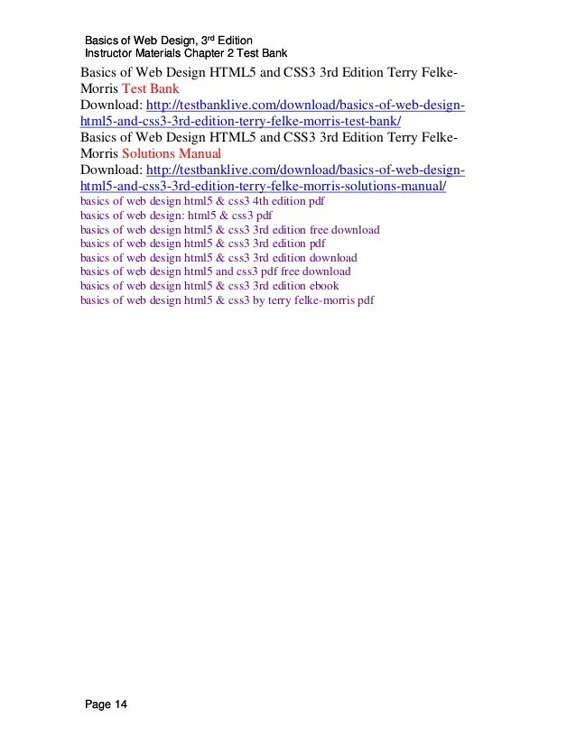 Basics of web design html5 and css3 3rd edition terry felke morris te…
