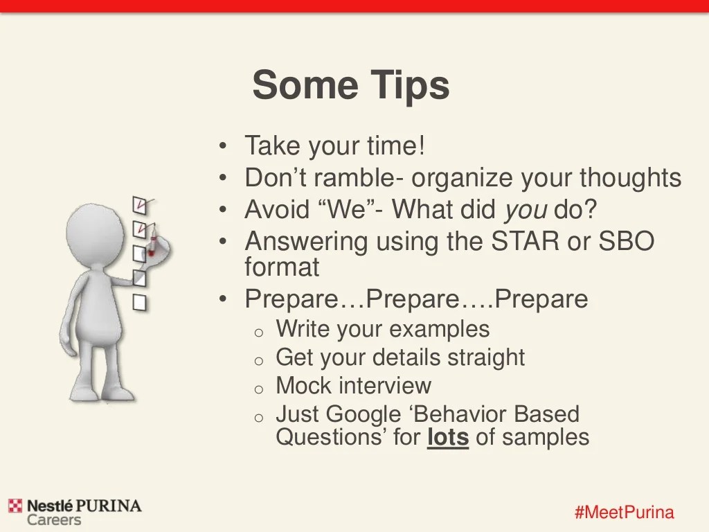 Behavior Based Interviewing at Nestlé Purina