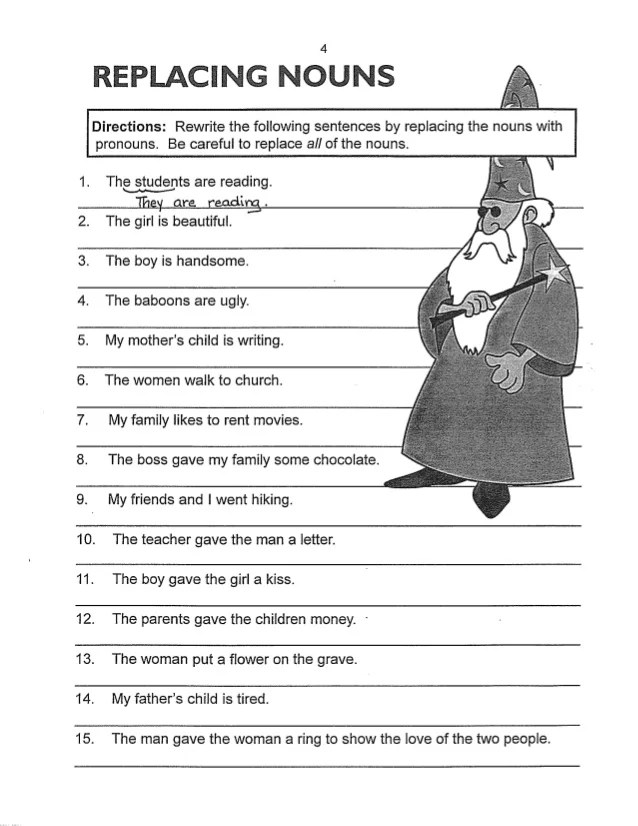 practice with pronouns