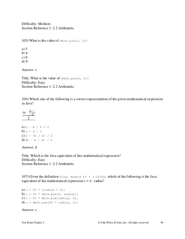 Big Java Late Objects 1st Edition Horstmann Test Bank