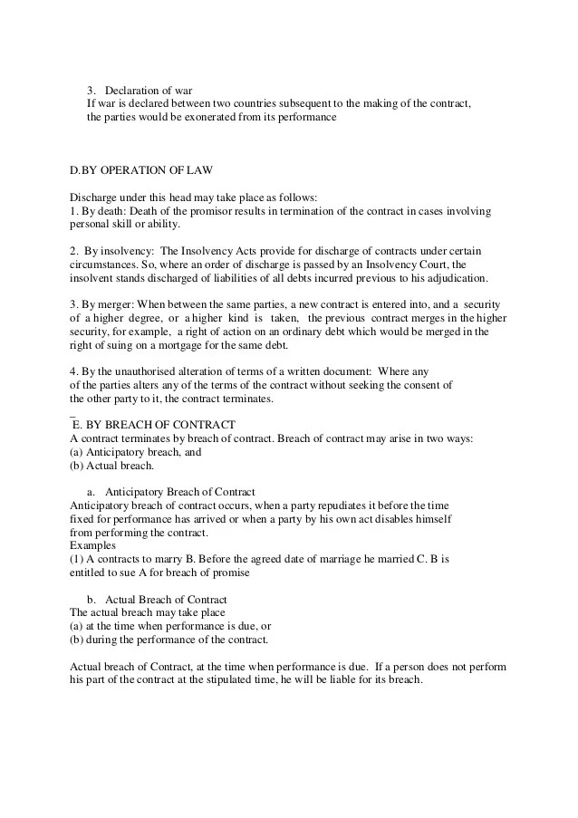 😂 Actual breach of contract cases. Short Notes on Actual and
