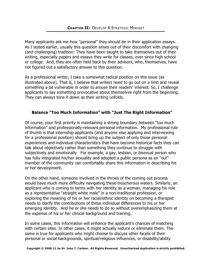 Book I Getting The Internship You Want How to write APPIC essays