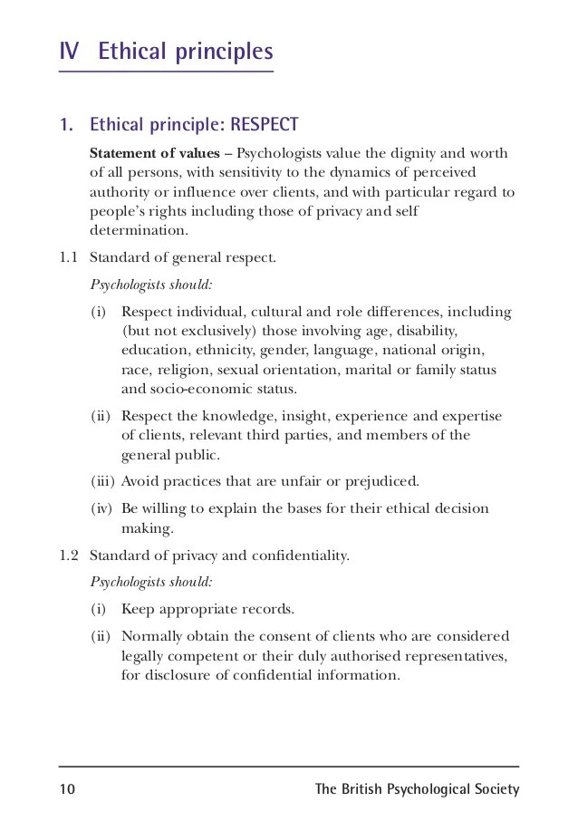 Bps code of ethics