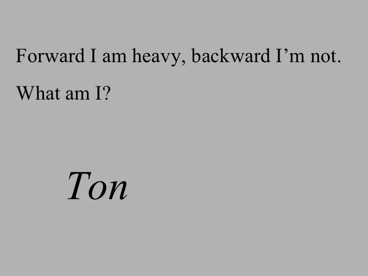 What Is Heavy Forward But Not Backwards Math Worksheet