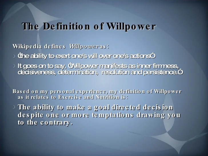 Breaking Down Willpower