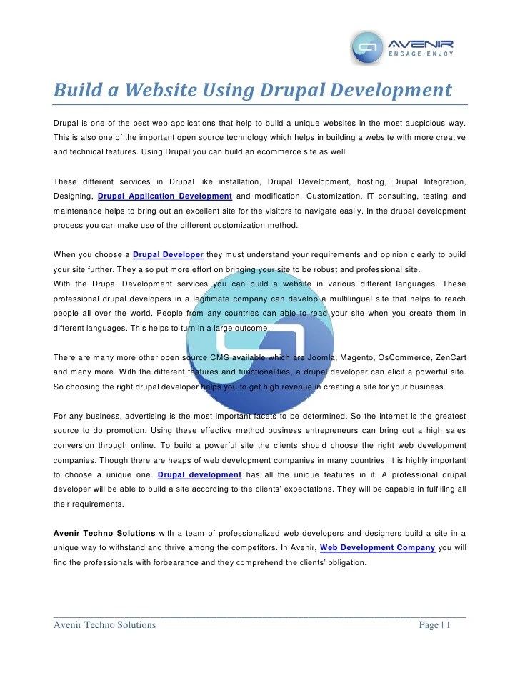 Build A Website Using Drupal Development