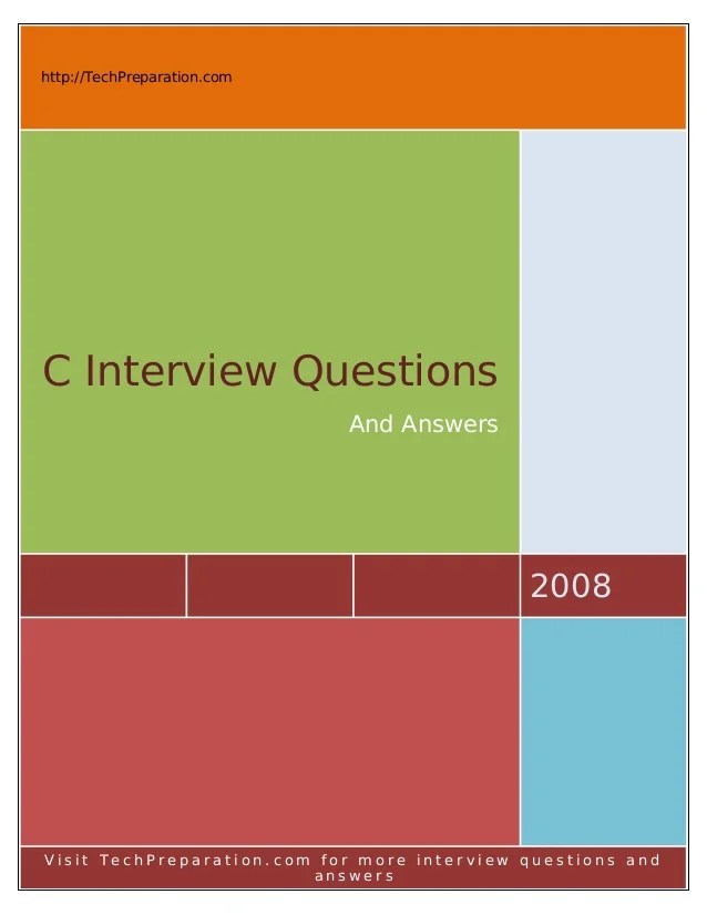 C Interview Questions for Fresher
