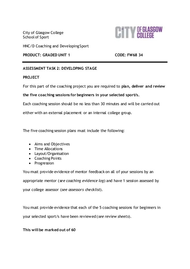 Hnc childcare graded unit examples