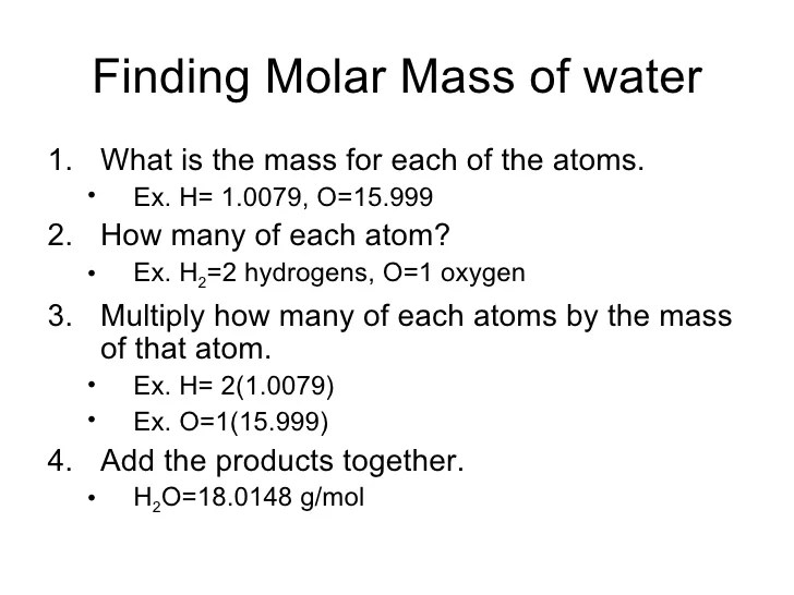 Calculating Molar Mass